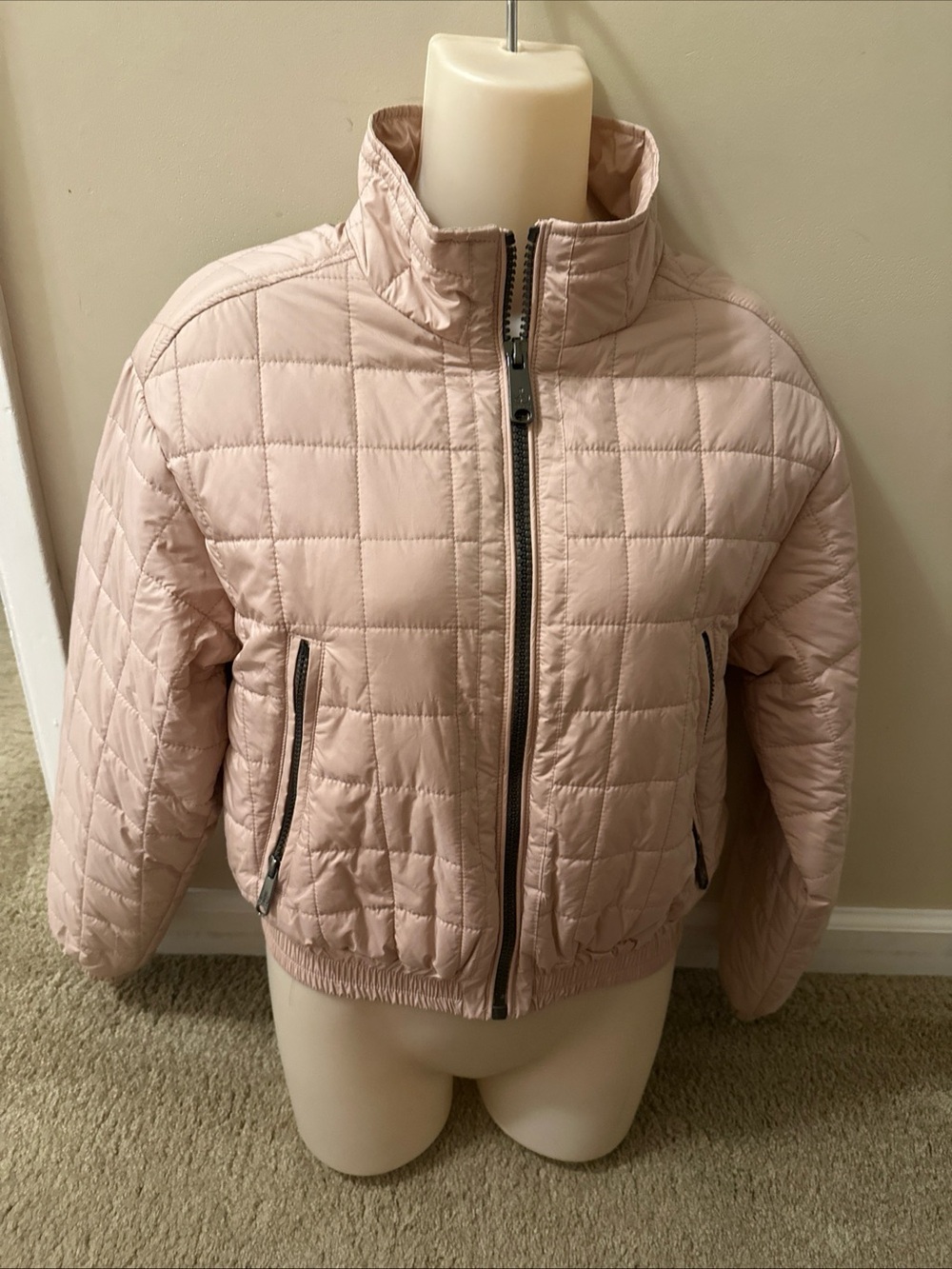 Light Pink Quilted Puffer Jacket Sam Edelman xs womens